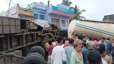 Five Killed Oil Tanker Collaides with Passenger Bus In Ganjam