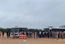 Gandhinagar police arrested protesters in the morning