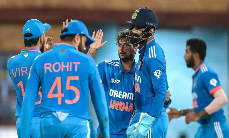 Indian spinners dominate against Sri Lanka, set 241-run target