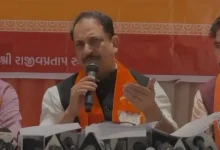 MP member Rajiv Pratap Rudy in Rajkot to explain