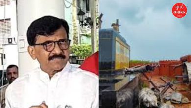 Shivaji Maharaj Statue Collapse: Standing outside the ministry with shoes...: What Sanjay Raut said about the Maharashtra minister...