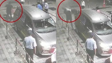 In Ghatkopar, the cab driver was picked up and fell to the ground