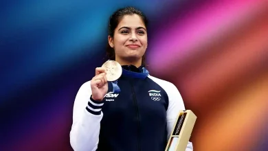 Manu Bhakar receiving her first check with a significant amount of prize money