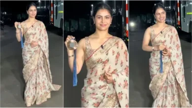 Manu Bhakar dressed in a saree worth Rs 59,000 arrived on the set of KBC!