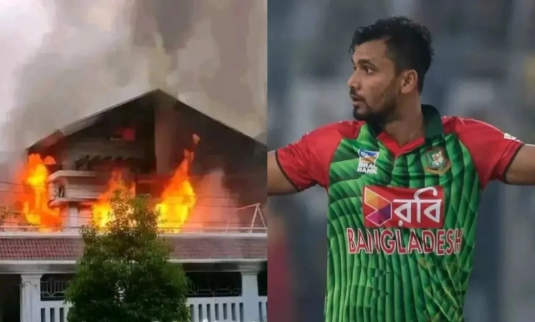 Former cricket captain Mashrafe Mortaza 's house burnt down in violence in Bangladesh