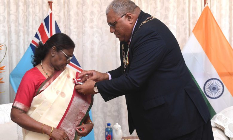 President Draupadi Murmu was awarded Fiji's highest civilian award
