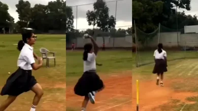 School Girl tries to copy Jasprit Bumrah's bowling action