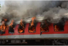 Fire broke out in three coaches of Korba Express at Visakhapatnam Railway Station, no casualties