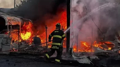 Wreckage of plane crash in Texas, USA with two fatalities