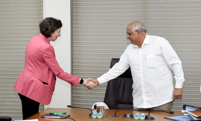 Gujarat CM Bhupendra Patel met the British High Commissioner based in India