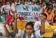 Doctors and nursing staff participate in a huge mass rally near RG Kar Medical College and Hospital protesting against rape and murder of a trainee doctor in Kolkata.