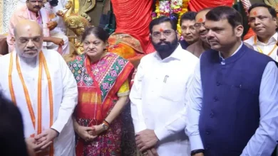 BJP leader Amit Shah's Lalbagcha Raja visit Ajit Pawar not present start political speculation