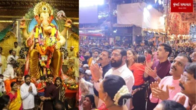 Chief Minister Eknath Shinde arrived at the feet of Lalbagcha Raja