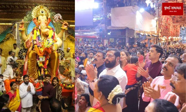 Chief Minister Eknath Shinde arrived at the feet of Lalbagcha Raja