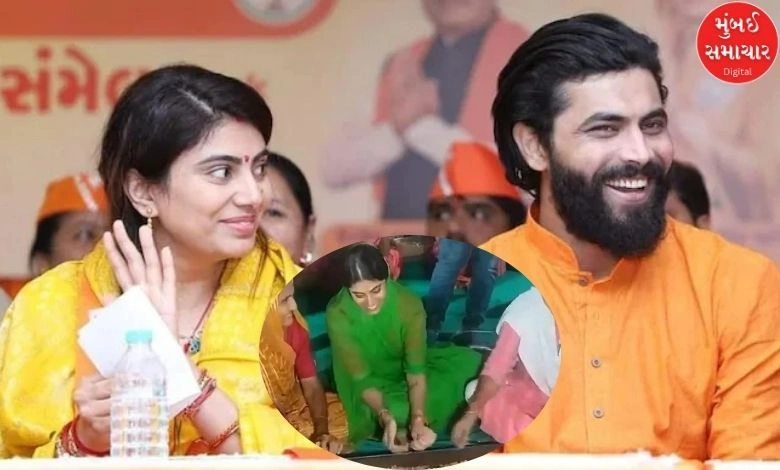 Cricketer Ravindra Jadeja's wife and BJP MLA Rivaba Jadeja made laddoos at Ganesh Mandap