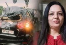 Horrific accident on Agra Express-way, Kesar Pan Masala Company owner's wife dies