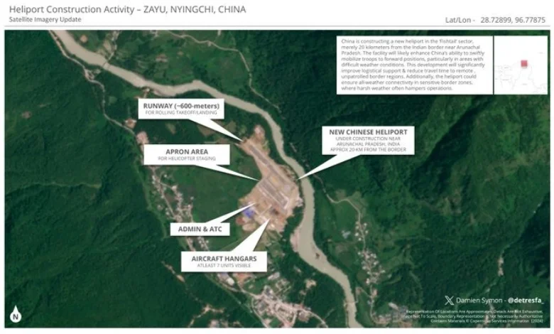 China builds new heliport just 20km from border in Arunachal