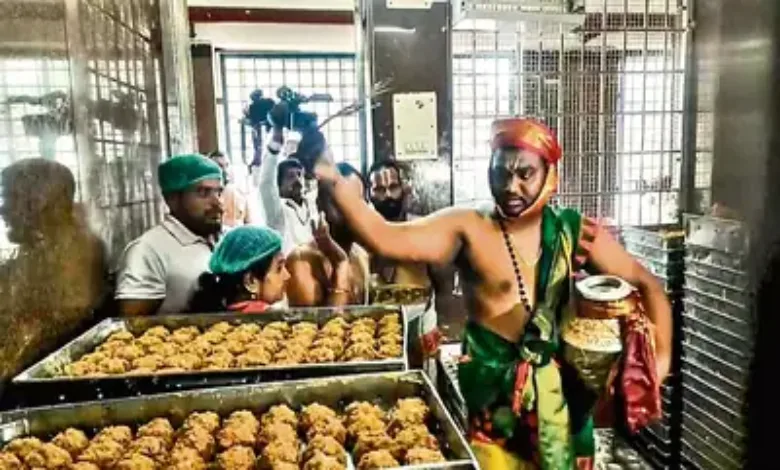 A substance  of religion  where…so galore  laddus were sold successful  Tirupati adjacent    amid fierce controversy