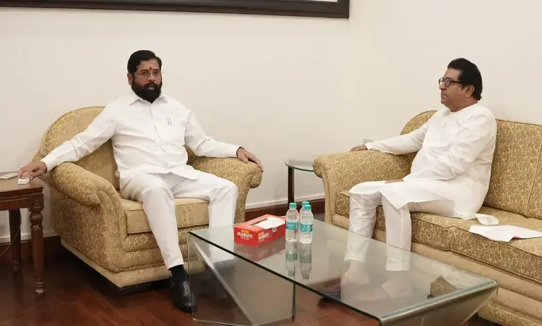 MNS Chief Raj Thackeray Meets CM Eknath Shinde At His Residence Varsha Bunglow