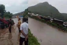 Meter long traffic jam on Ahmedabad-Udaipur highway going from Gujarat to Rajasthan