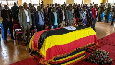 Mourners pay respect to Ugandan athlete who died after was set on fire by her partner