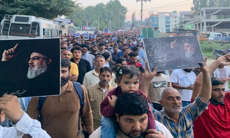 Demonstrations in Kashmir after the death of Nasrallah... "A month ago, Hezbollah had given a statement about Kashmir.