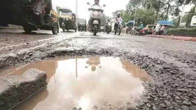 Potholes on the road that lead to Vignaharta