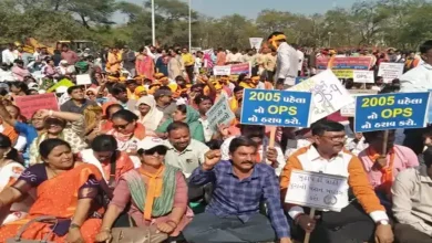 Teachers on strike in Gandhinagar Gujarat