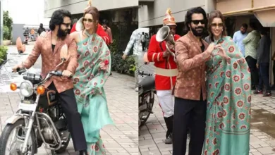 Tripti Dimri And Rajkumar Rao Promotes Vicky Aur Vidya Ka Woh Wala Video On Bike Pics Go Viral