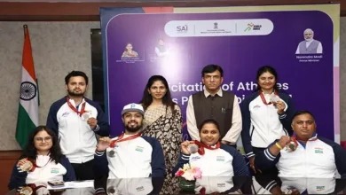 Union Minister Dr. Mandaviya welcomes Para-athletes who have won medals from Paris