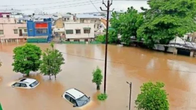 Due to Flood in Vadodara over 1000 vehicles were submerged in the parking lot of ST Depot