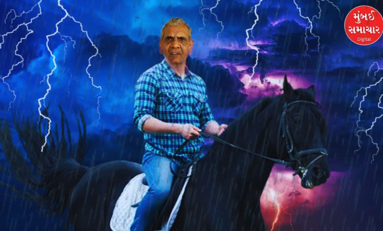 Ambalal Patel riding on a horse like clouds said, these three days are heavy!