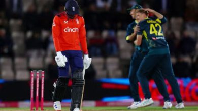 Australia won the first T20 against England with an all-round performance