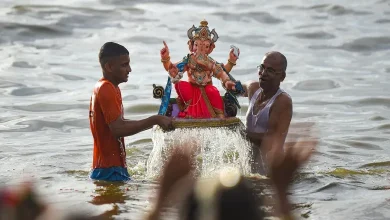 More than 14,000 idols immersed in one day in Vasai-Virar on Sunday