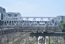 Cranes moving the second girder of Gokhale Bridge in Andheri, Mumbai, as part of repair work