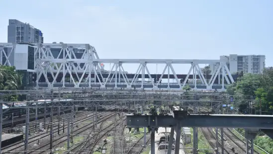 Cranes moving the second girder of Gokhale Bridge in Andheri, Mumbai, as part of repair work