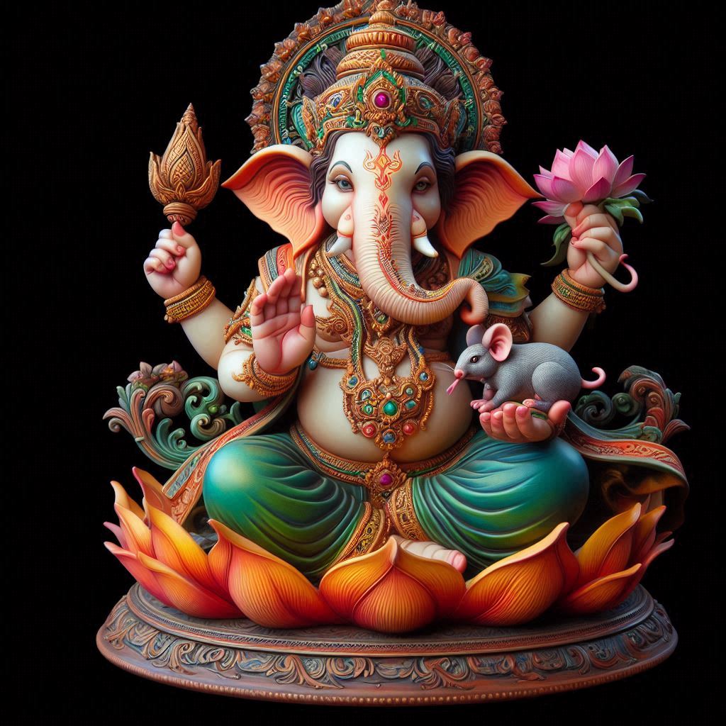 lord ganesha with mushak
