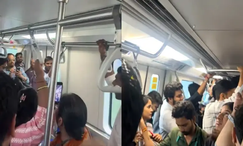 Water dripping in the Metro Train Compartment Social Media Viral Video