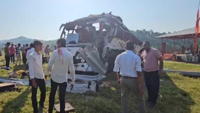 Pilgrim bus accident near Trishulia ghat in Ambaji