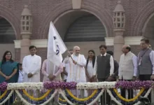 Amit Shah flagged off Run for unity at major dhyanchand national stadium