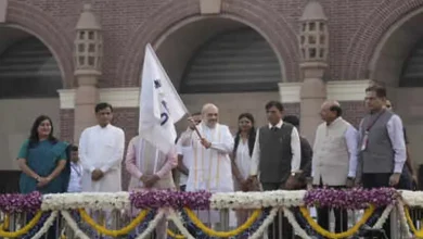 Amit Shah flagged off Run for unity at major dhyanchand national stadium