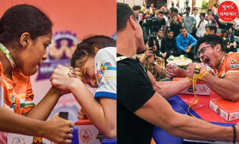 Arm wrestling competition in Mumbai