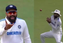 IND vs NZ Test rohit sharma viral reaction on catch drop