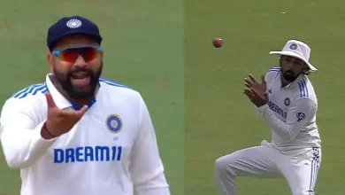 IND vs NZ Test rohit sharma viral reaction on catch drop