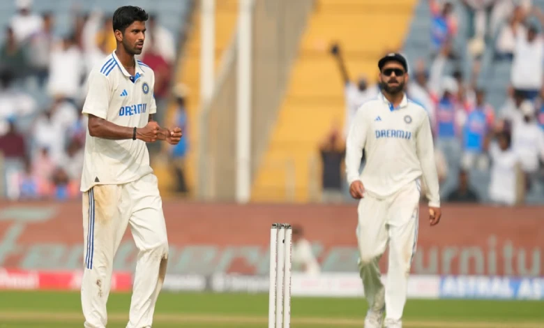 Washington Sundar made a comeback on the first day