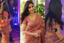 The black patch on the hand of Katrina, who looked beautiful in a saree, worried the fans