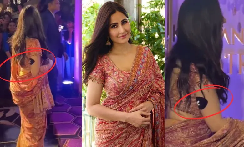 The black patch on the hand of Katrina, who looked beautiful in a saree, worried the fans