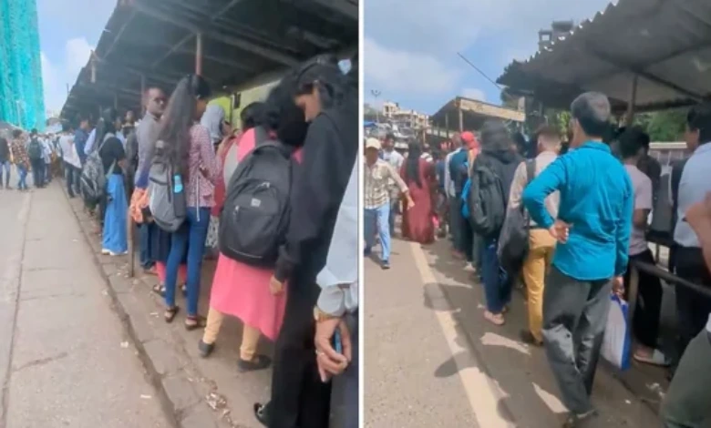 Never-ending queue at Mumbai bus stand goes video viral