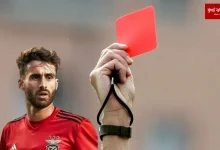 Referee shows red card after three seconds