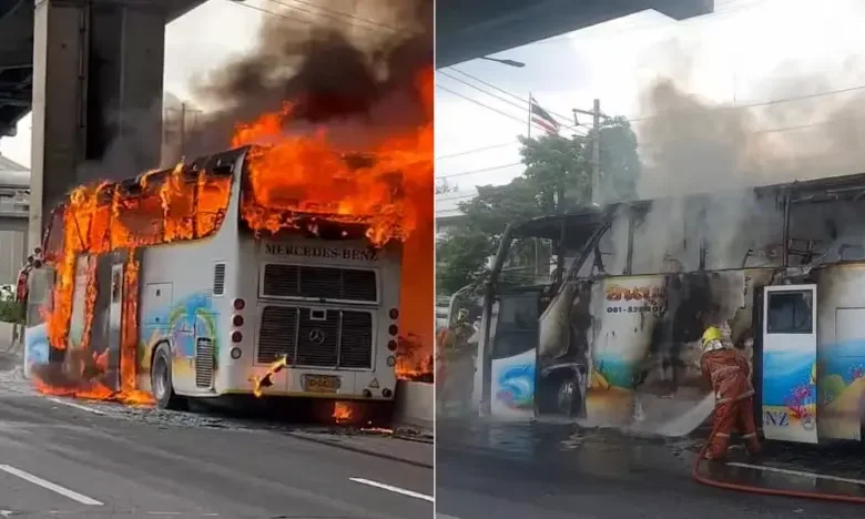 School bus catches fire in Thailand, 25 people, including students, feared dead